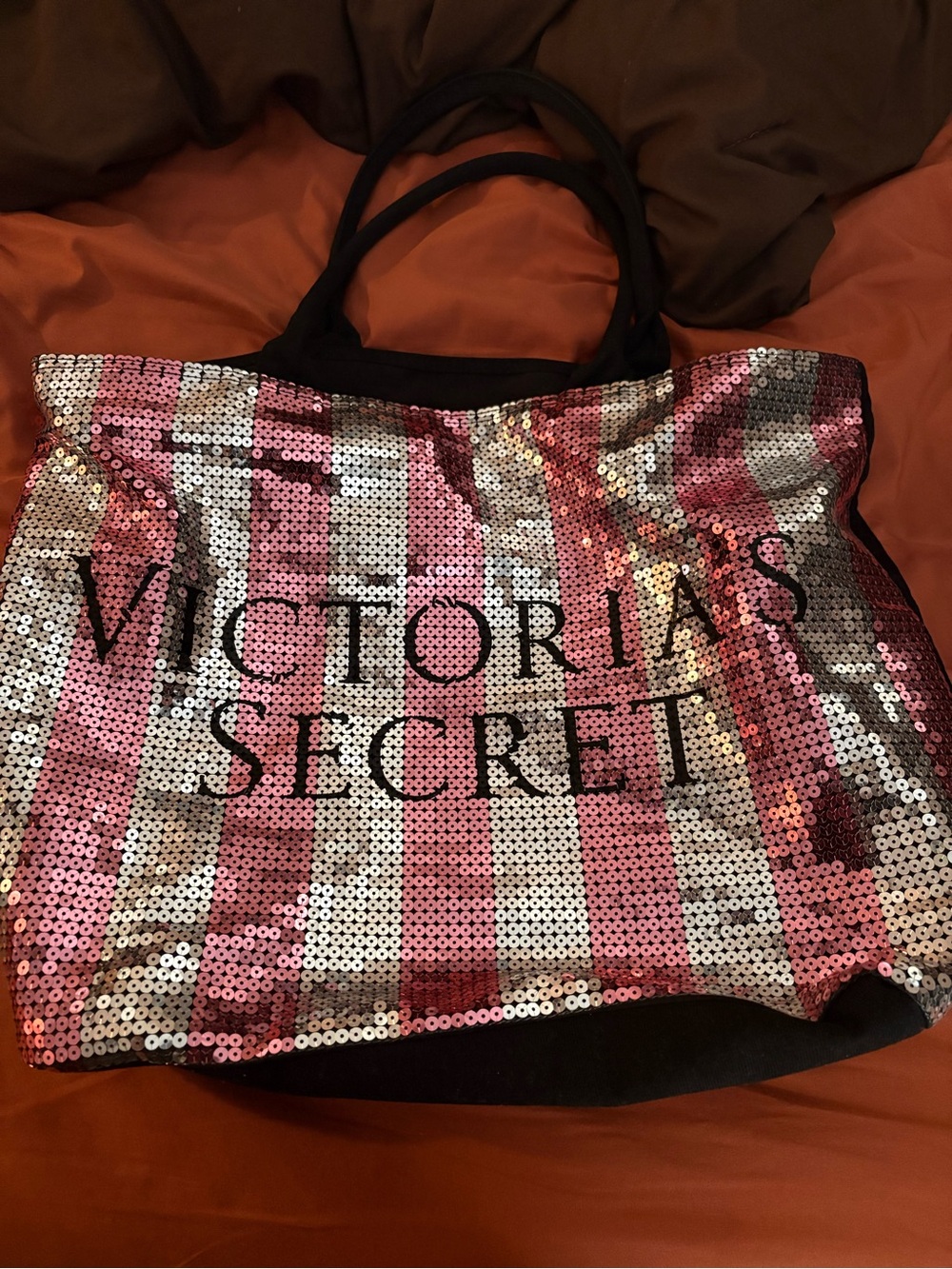 Victoria's Secret Pink and Silver Sequin Tote